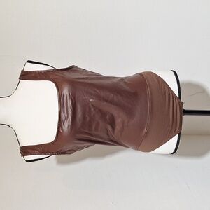 Rue 21 Brown Tank Body Suit Snap Gusset Size L